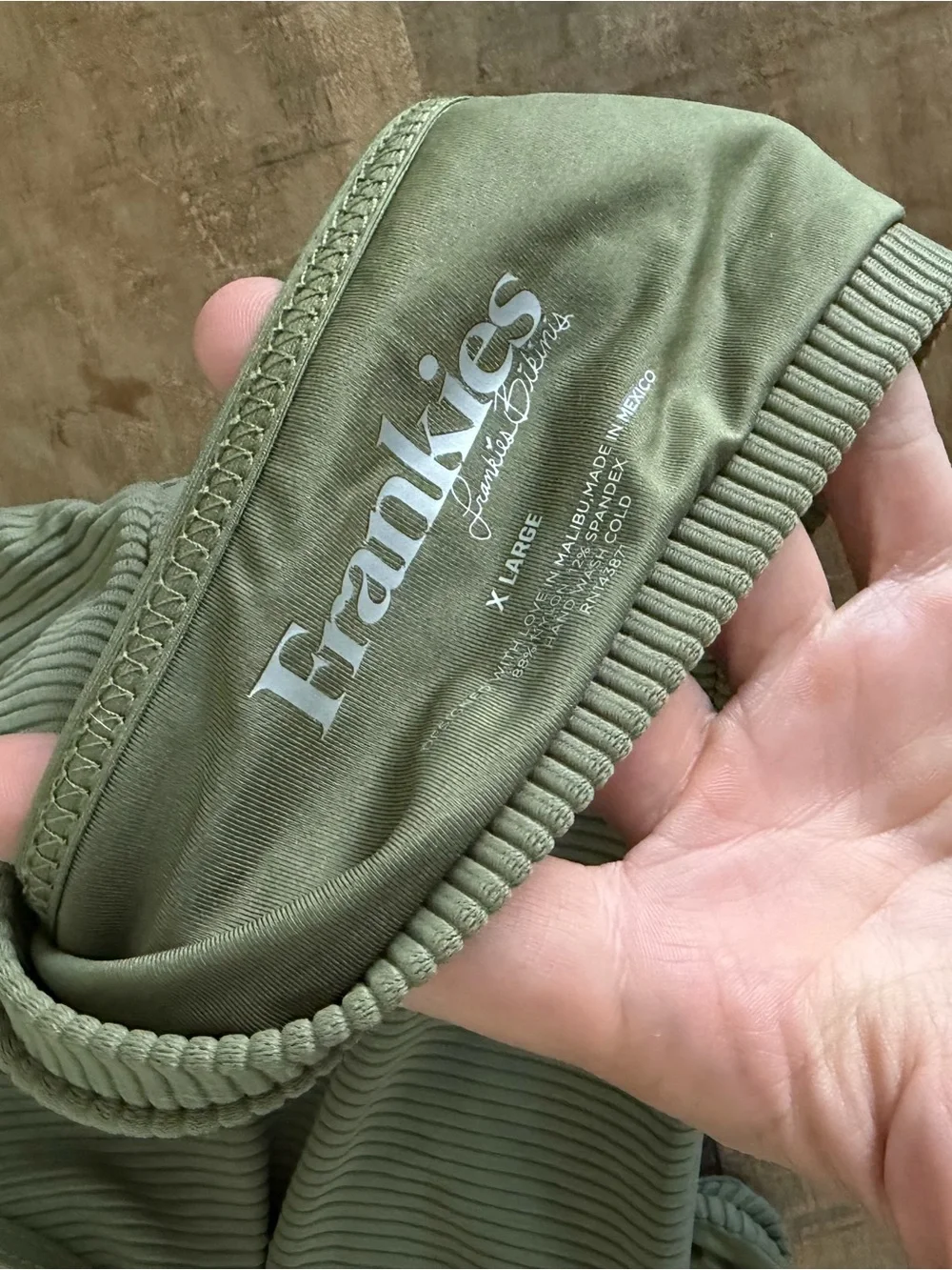 Frankie’s Ribbed Olive Green Bikini